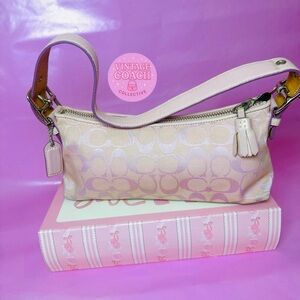 Sold on depop 

 Pale Pink Coach East West Demi Baguette 🌸